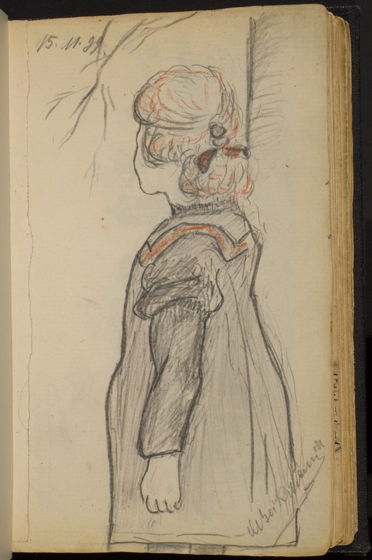 Young Girl Standing beside a Tree by Max Beckmann