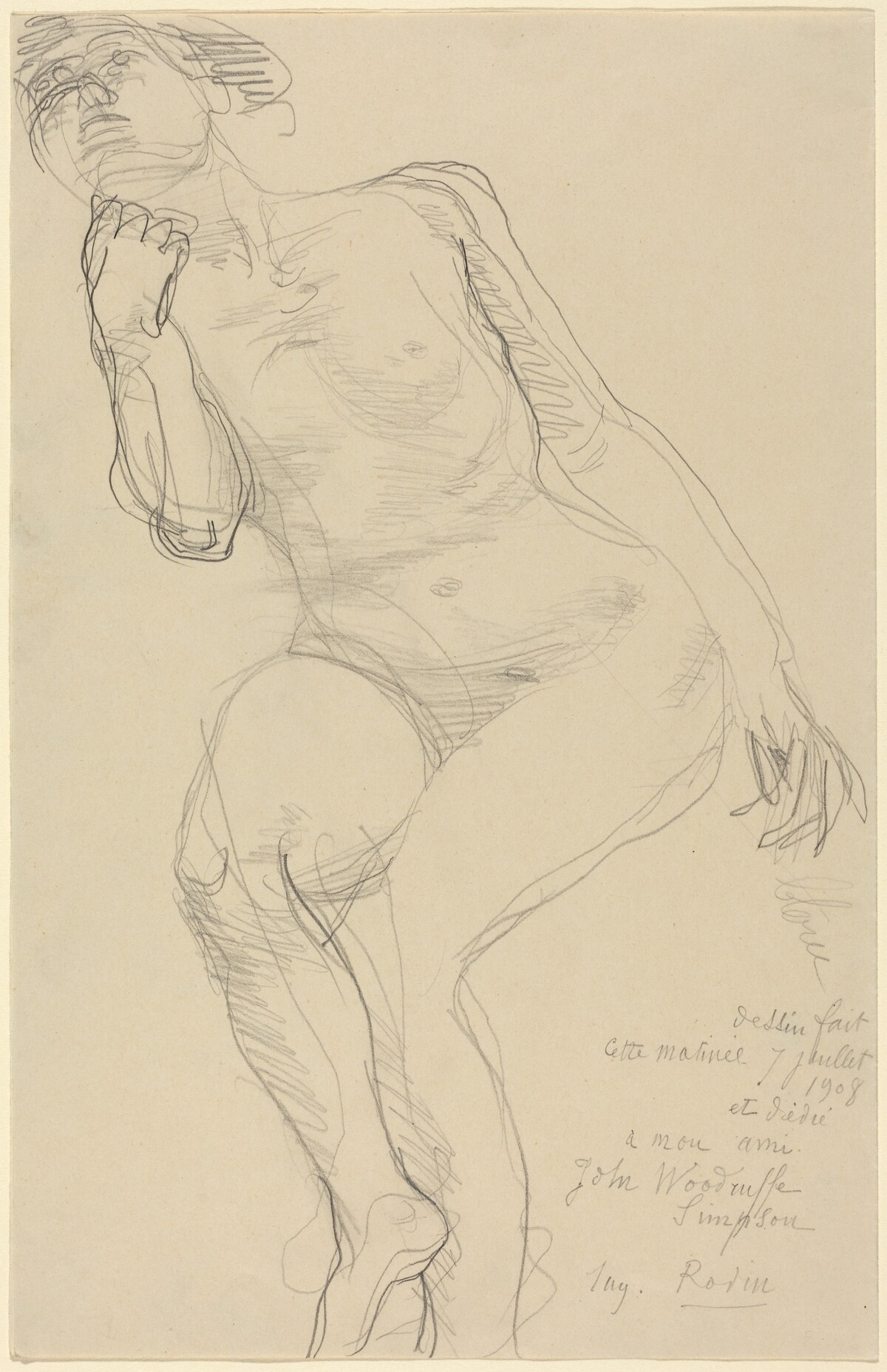 Seated Female Nude Leaning to the Left by Auguste Rodin