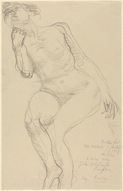 Seated Female Nude Leaning to the Left