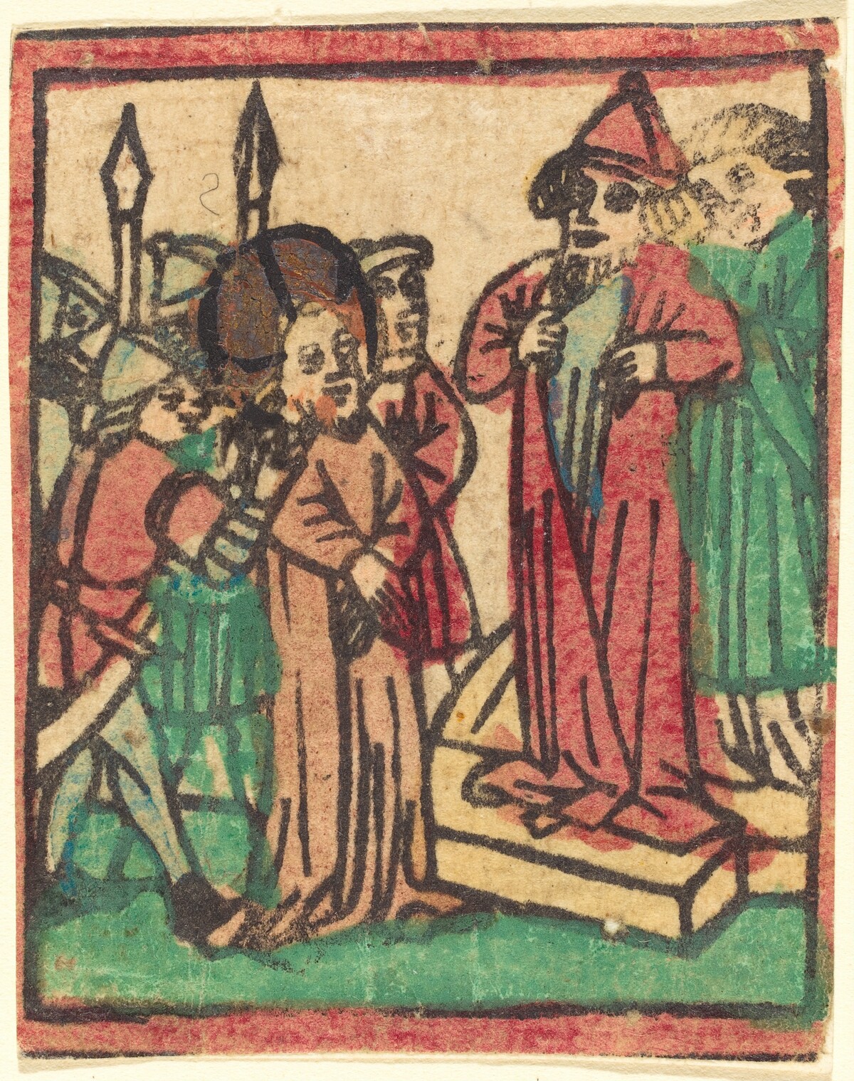 Caiaphas Tearing his Clothes by German 15th Century