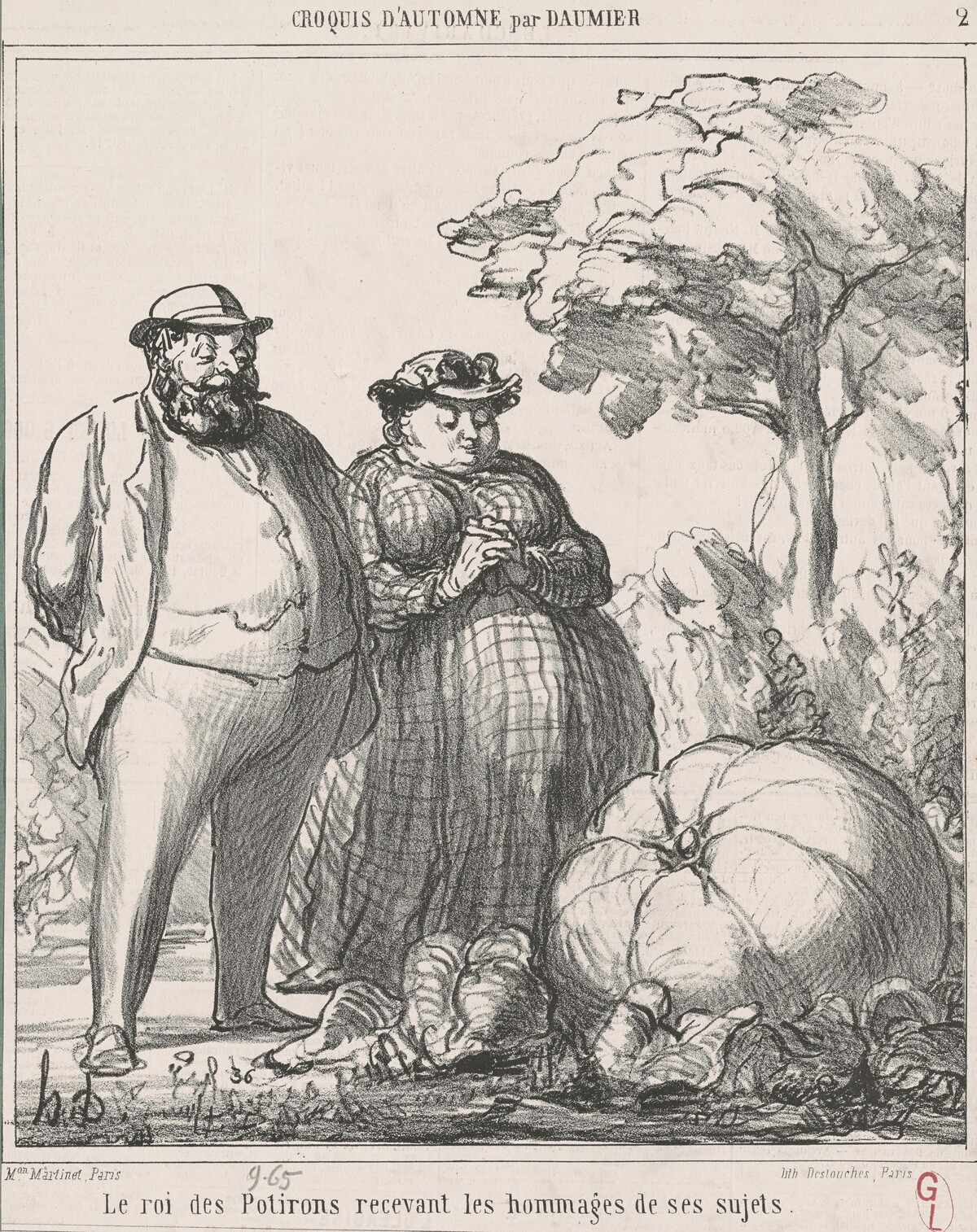 Le roi des potirons recevant les hommages de ses sujets by Honoré Daumier