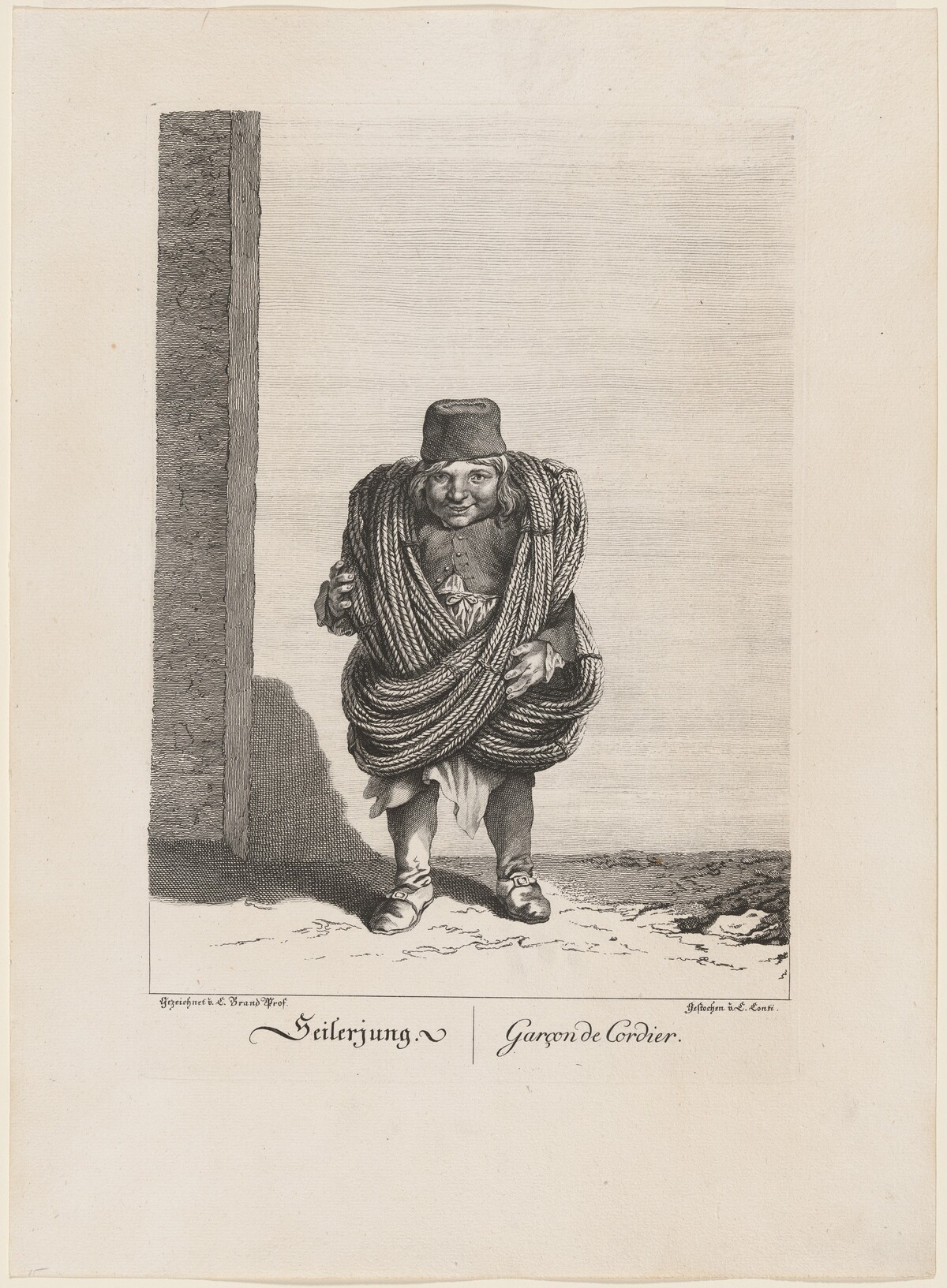 Seilerjung  (Young Rope Seller) by Carl Conti, after Johann Christian Brand
