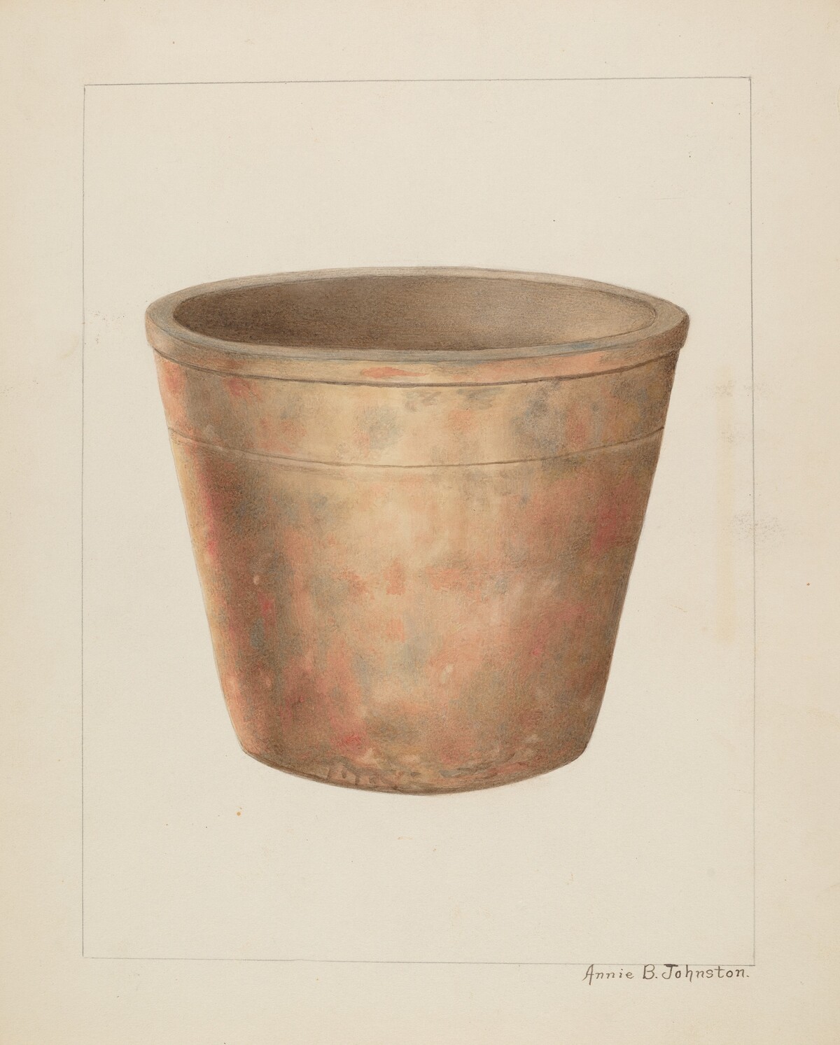 Stoneware Flower Pot by Annie B. Johnston