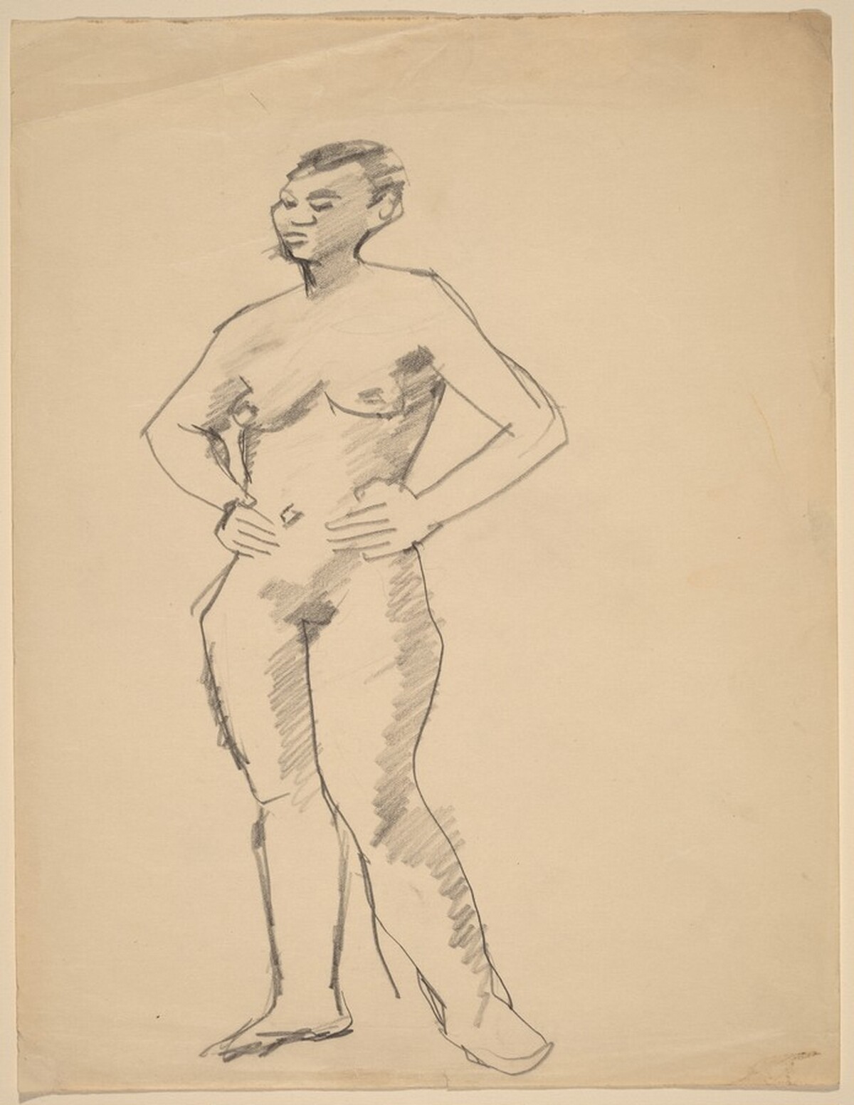 Standing Female Nude with Hands on Hips by Mark Rothko