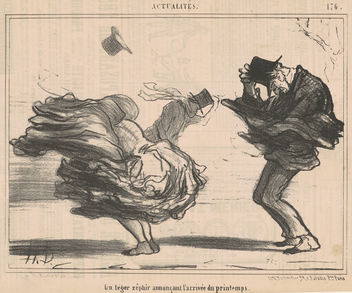 Un léger zéphir annoncant l'arrivée du printemps by Honoré Daumier