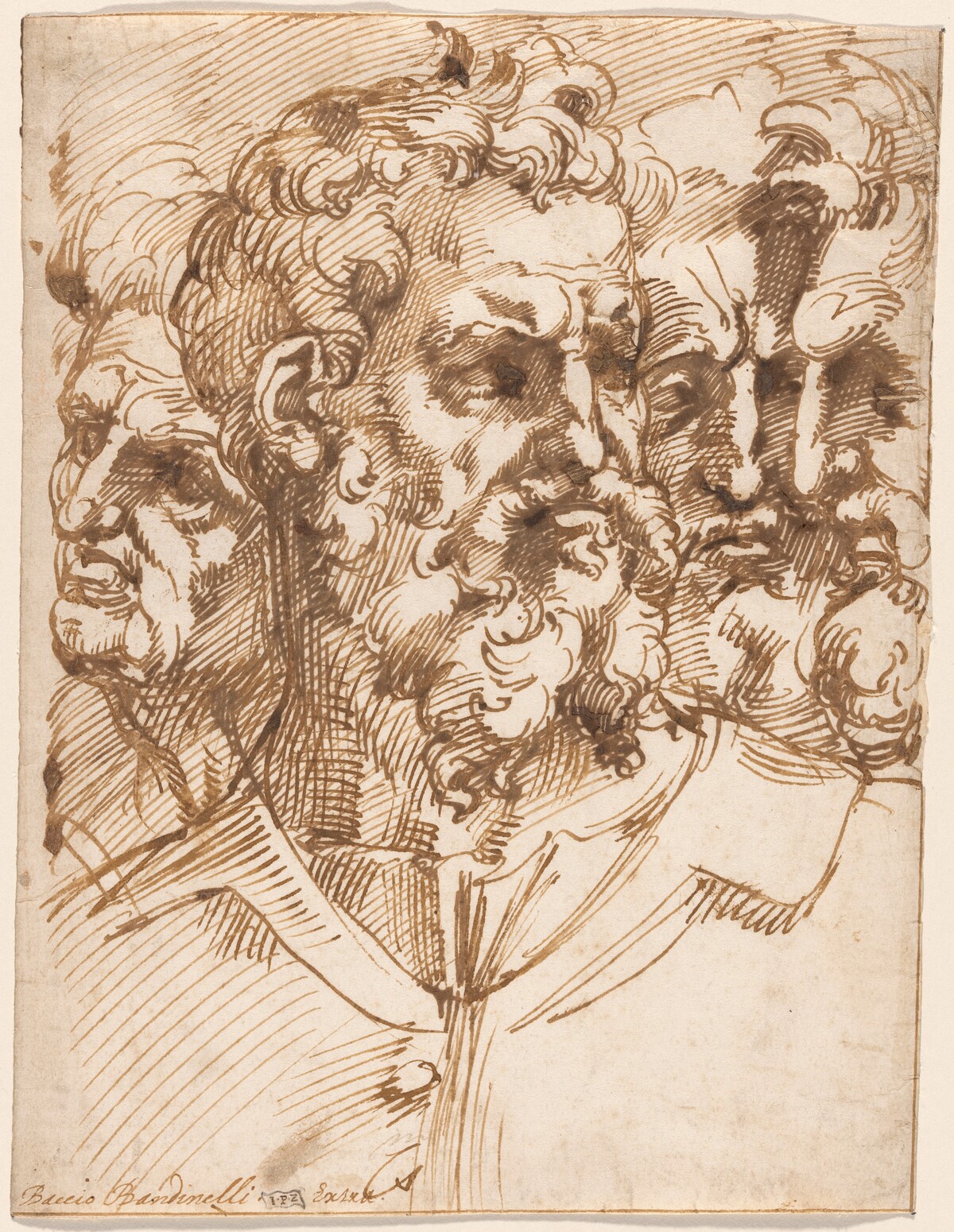 Four Male Heads by Baccio Bandinelli