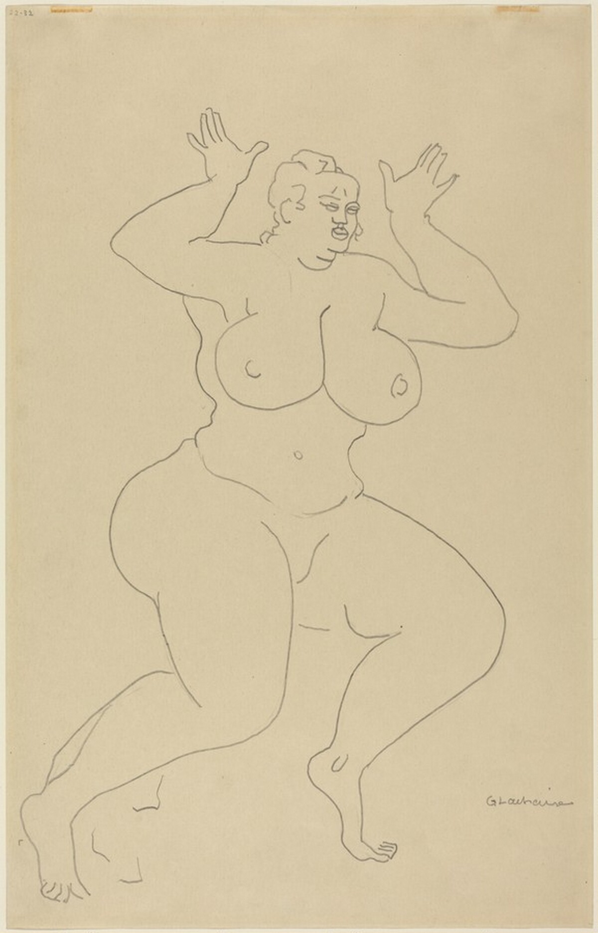 Nude with Her Hands Raised by Gaston Lachaise