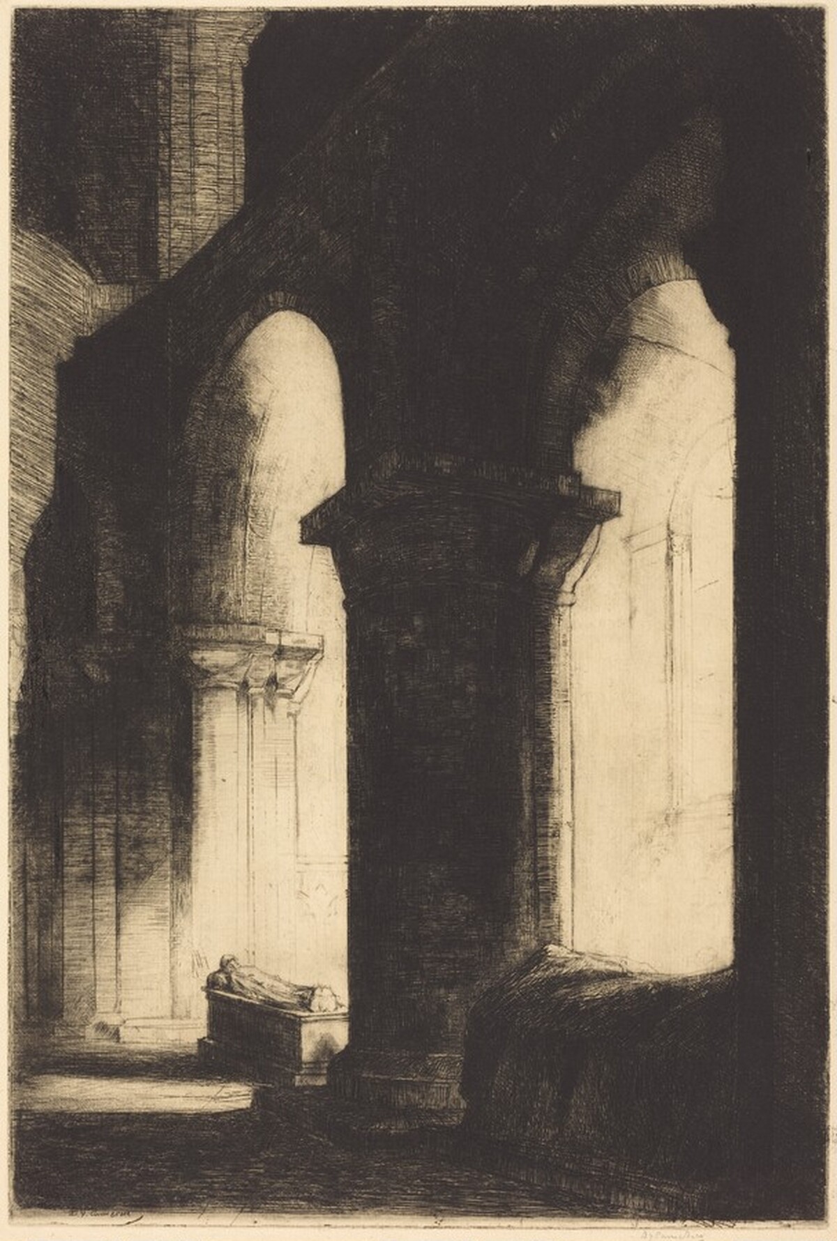 Winchester Cathedral (Interior) by David Young Cameron