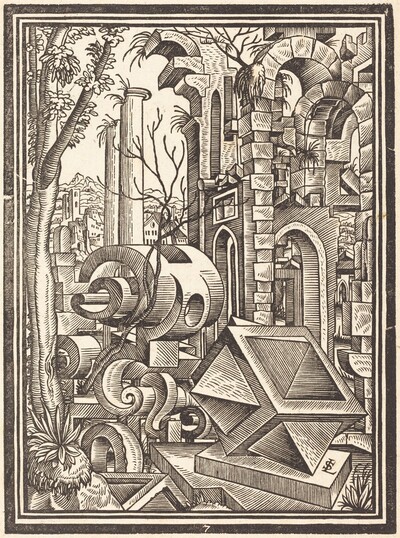 Fantasy of Perspectival Forms Set among Ruins