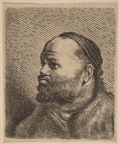 Bust of a Man with Thick Lips