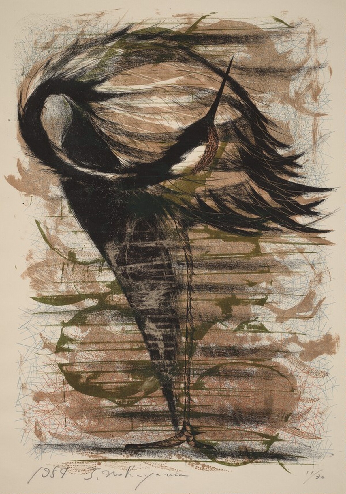 Crane in Agony by Tadashi Nakayama