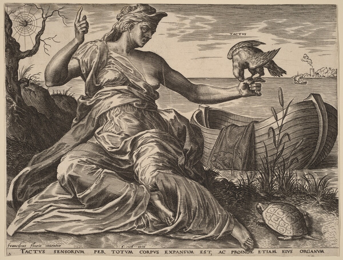 Tactus (Touch) by Cornelis Cort after Frans Floris I