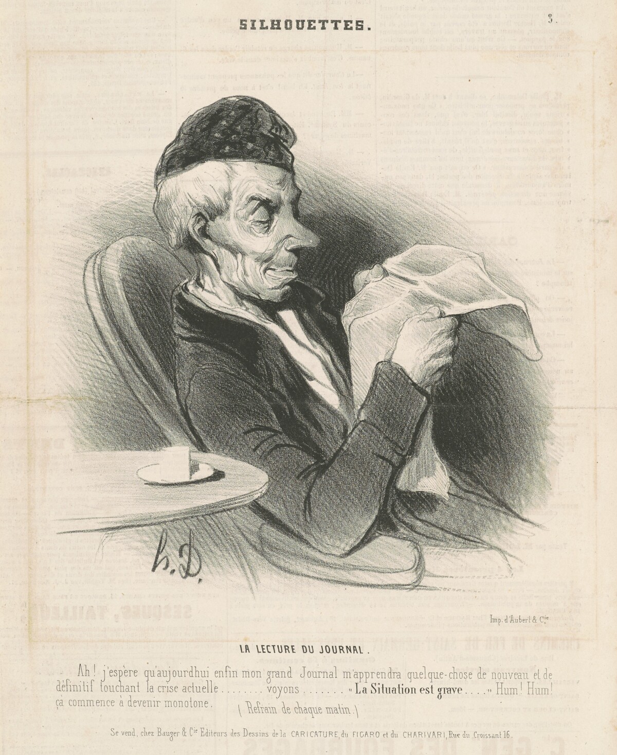 Le lecture du journal by Honoré Daumier