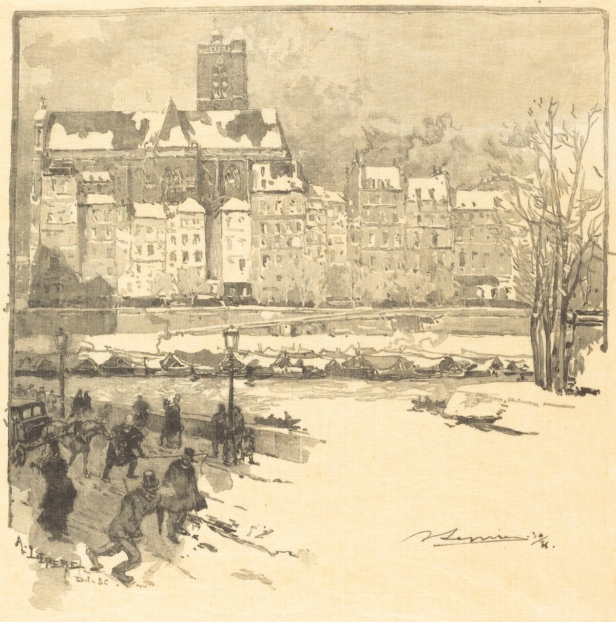 Quai de l'Hôtel de Ville by Auguste Lepère