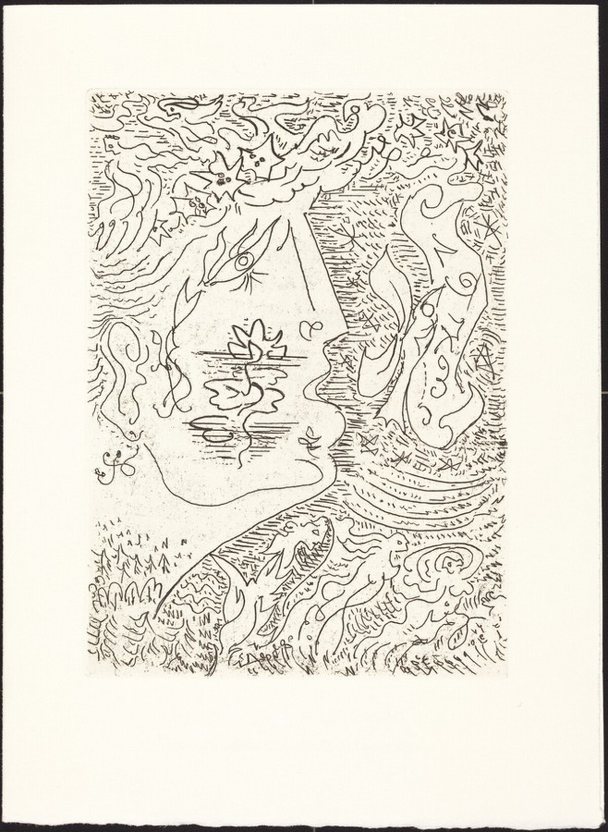 Best Wishes for 1973 from La Galerie Sagot-LeGarrec by André Masson