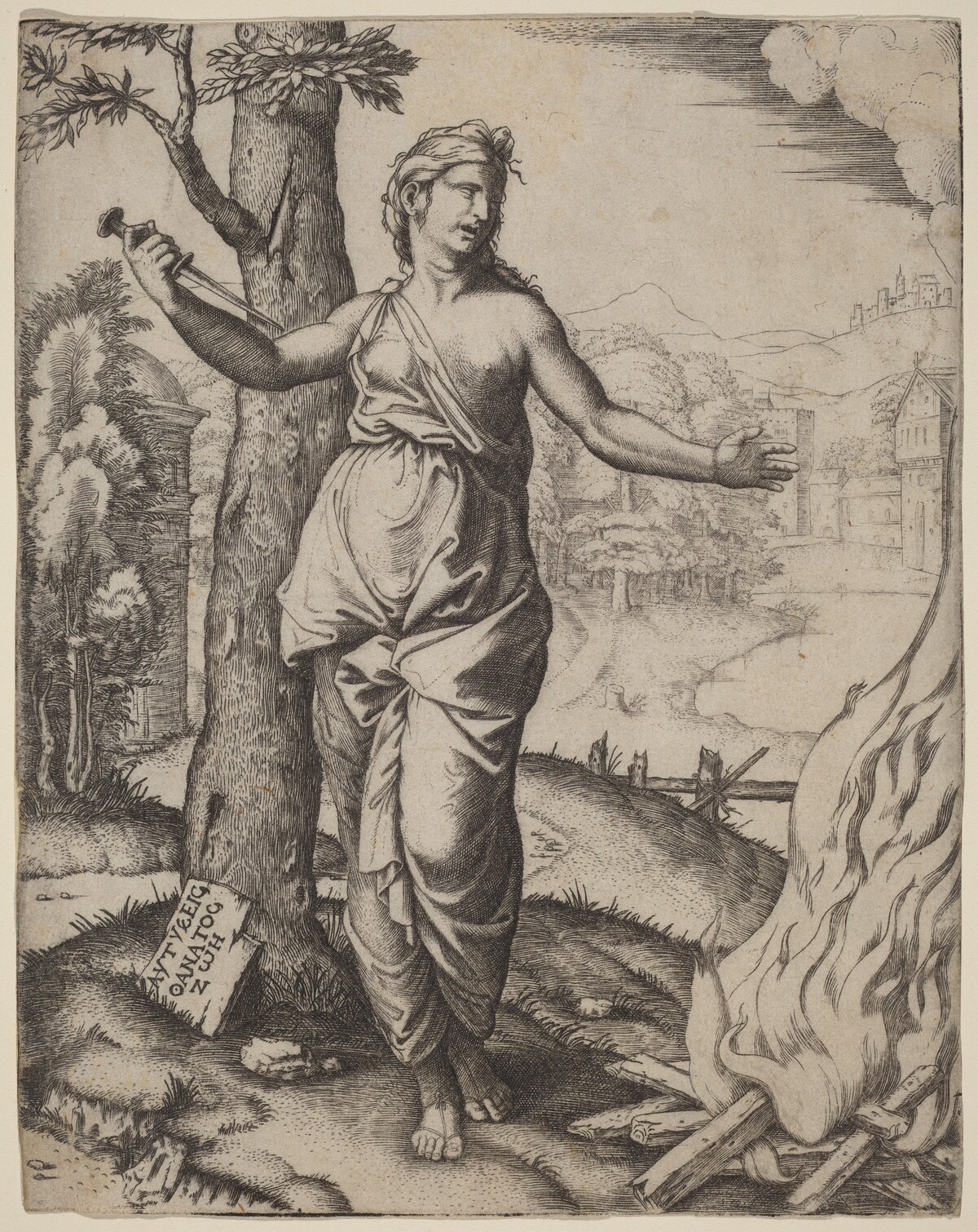 Dido by Marcantonio Raimondi after Raphael