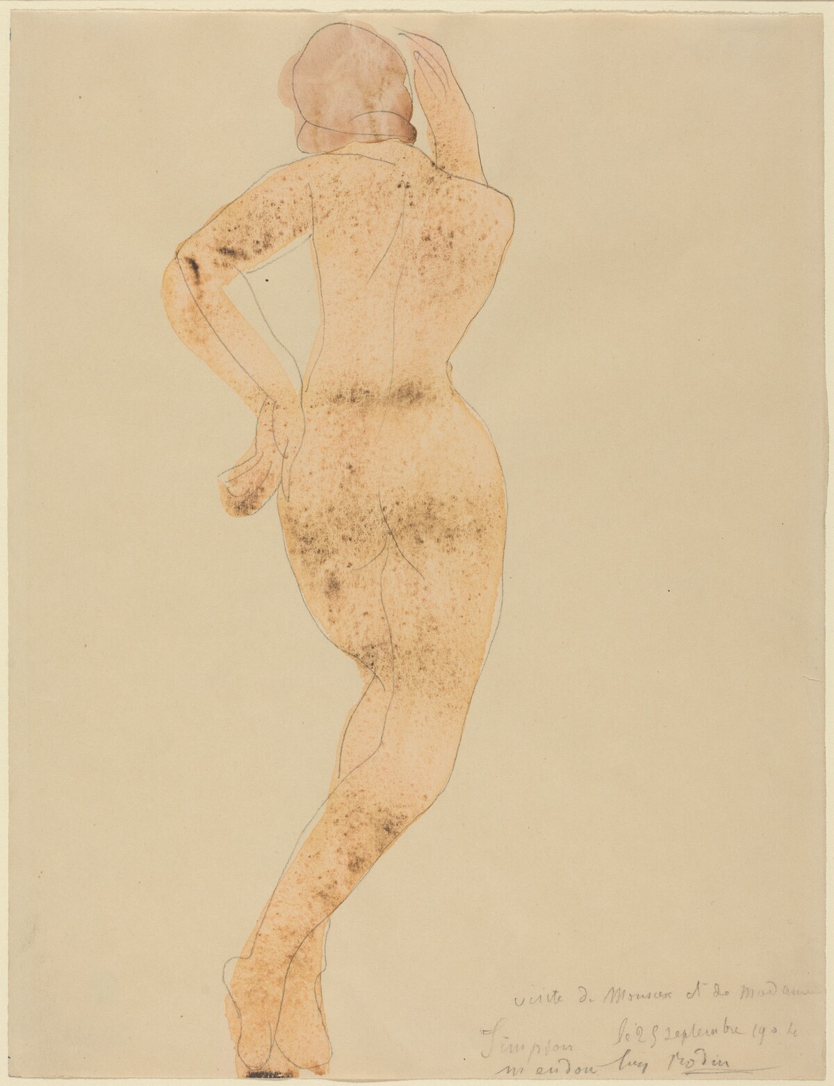 Rear View of Female Figure in Action by Auguste Rodin