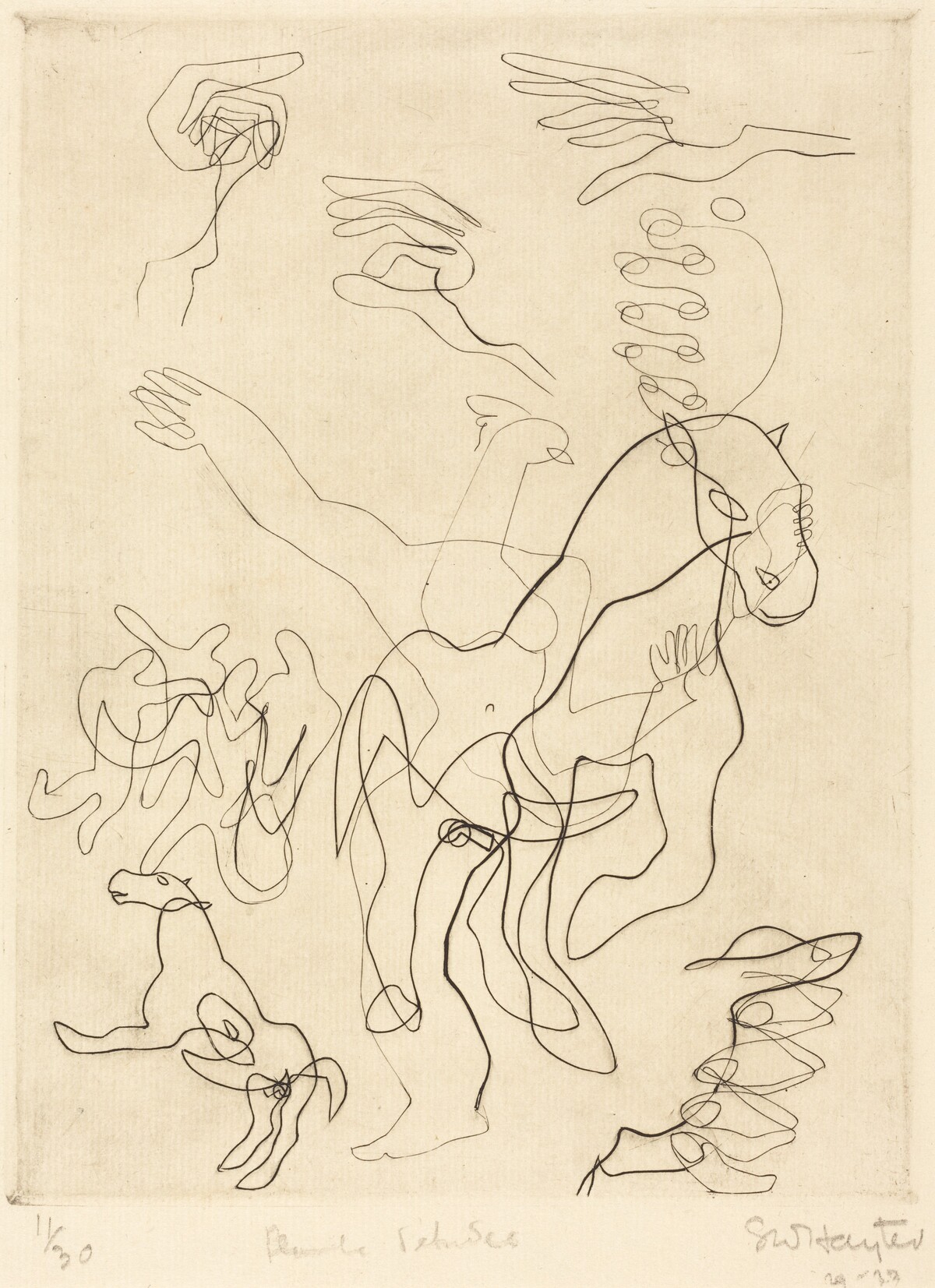 Planche d'études (Sketch Plate) by Stanley William Hayter