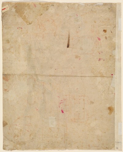 The Head of Saint George and Architectural Plans (verso)