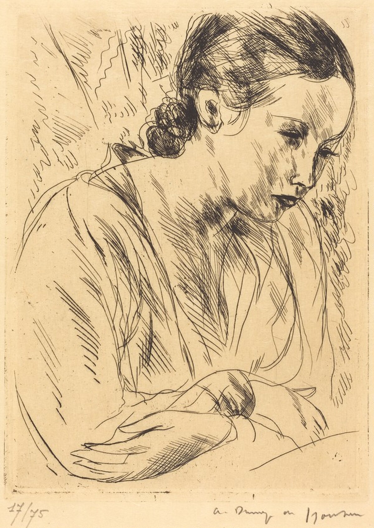 Fernande with Arms Crossed, Large Plate (Fernande les mains croisees (grande planche) by André Dunoyer de Segonzac
