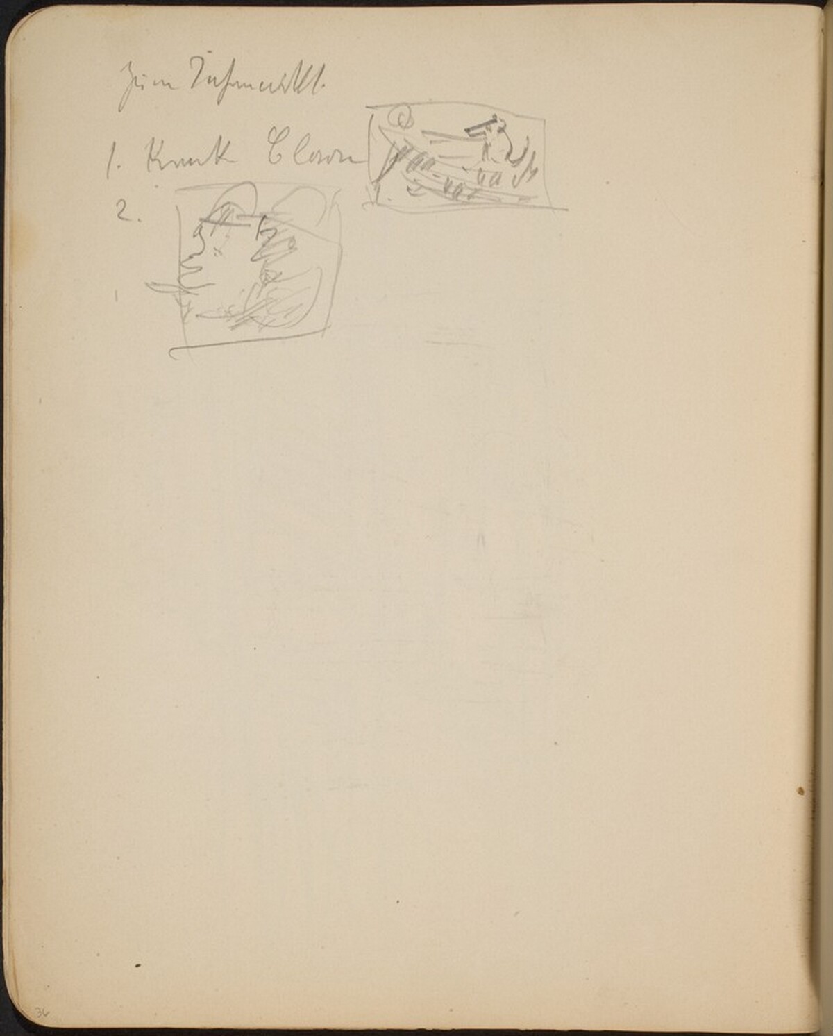 Zwei kleine Skizzen mit Bezeichnung  (Two Small Sketches) [p. 36] by Max Beckmann