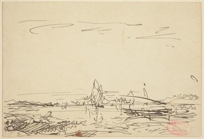 A Cove with a Sailboat