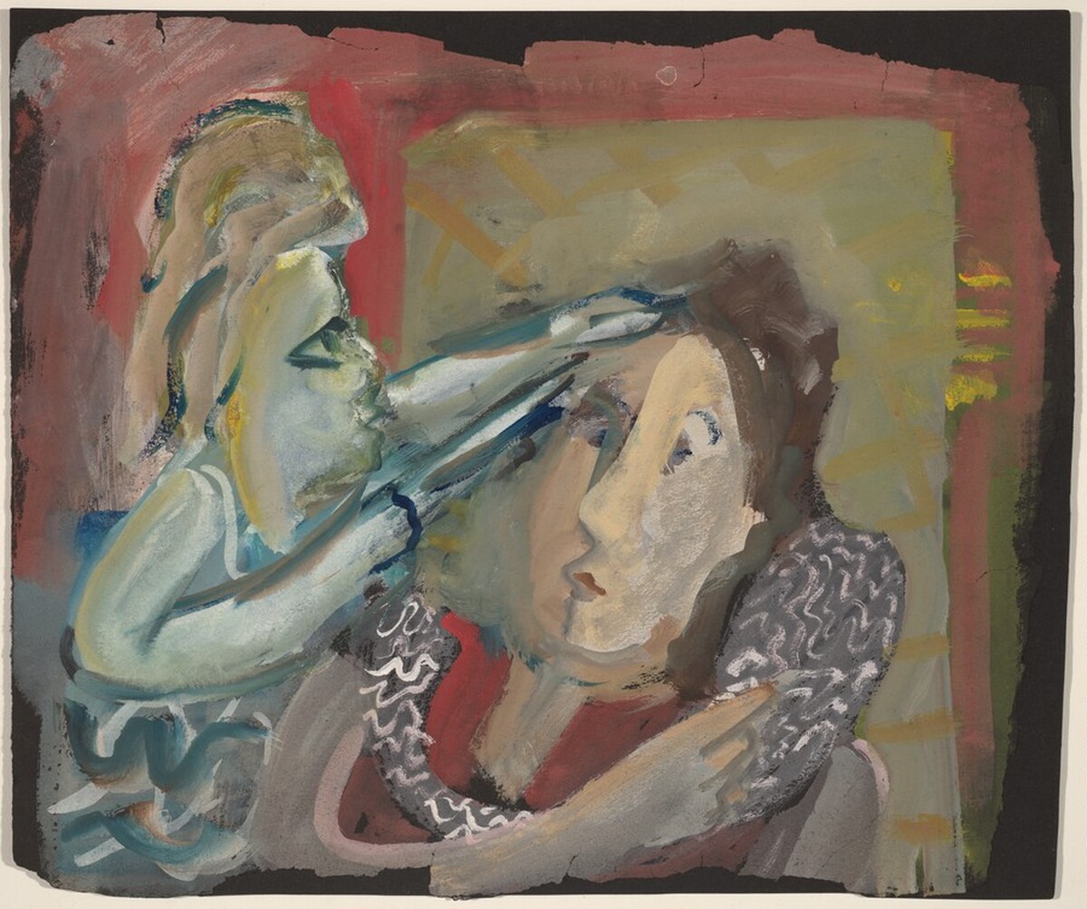 Woman Running Fingers Through the Hair of Another Woman by Mark Rothko