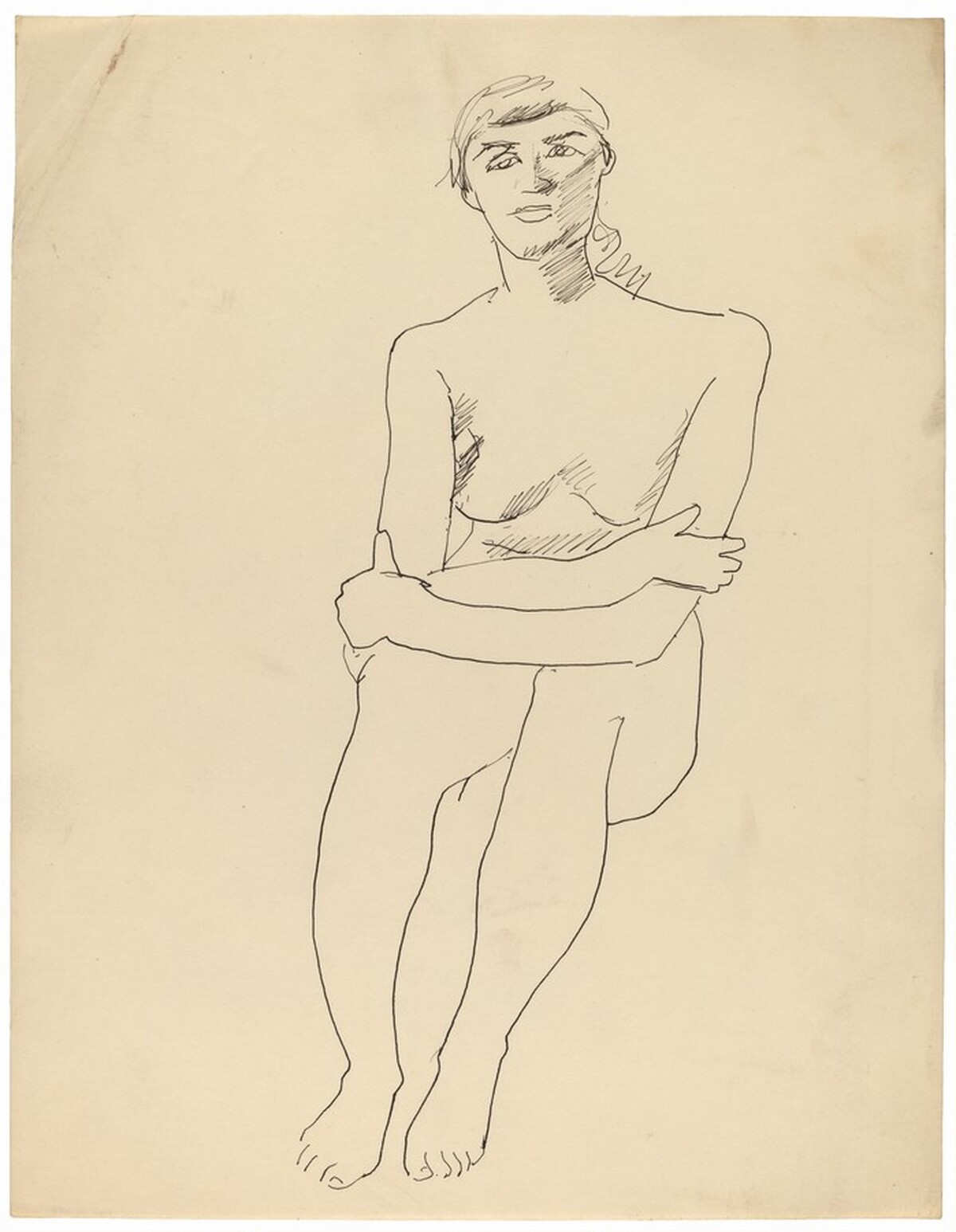 Seated Female Nude, Crossed Arms Resting on Knees by Mark Rothko