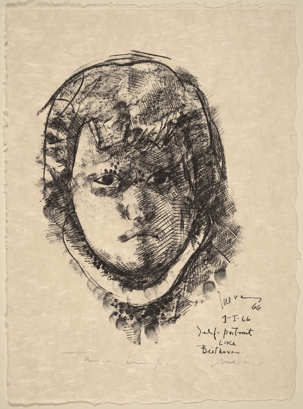 Portrait like Beethoven by José Luis Cuevas