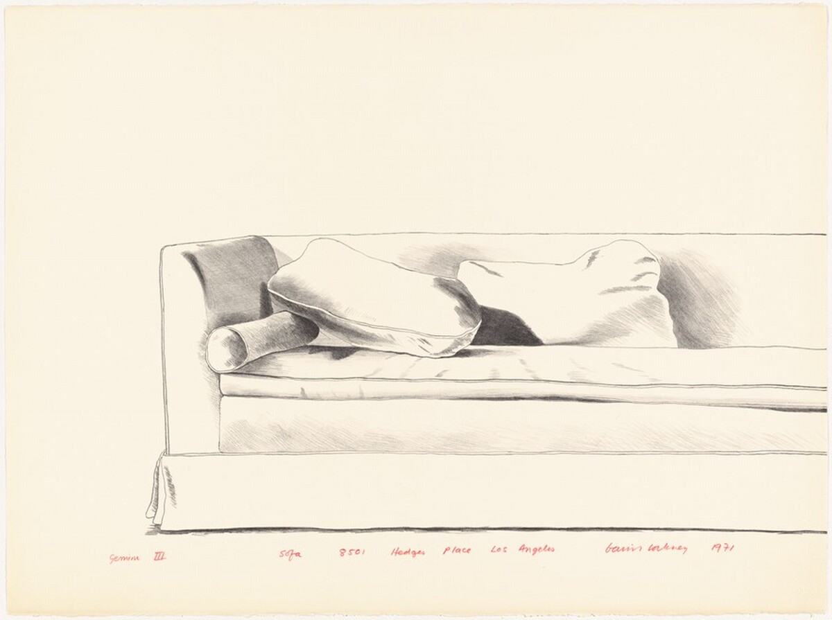 Sofa 8501 Hedges Place, Los Angeles by David Hockney