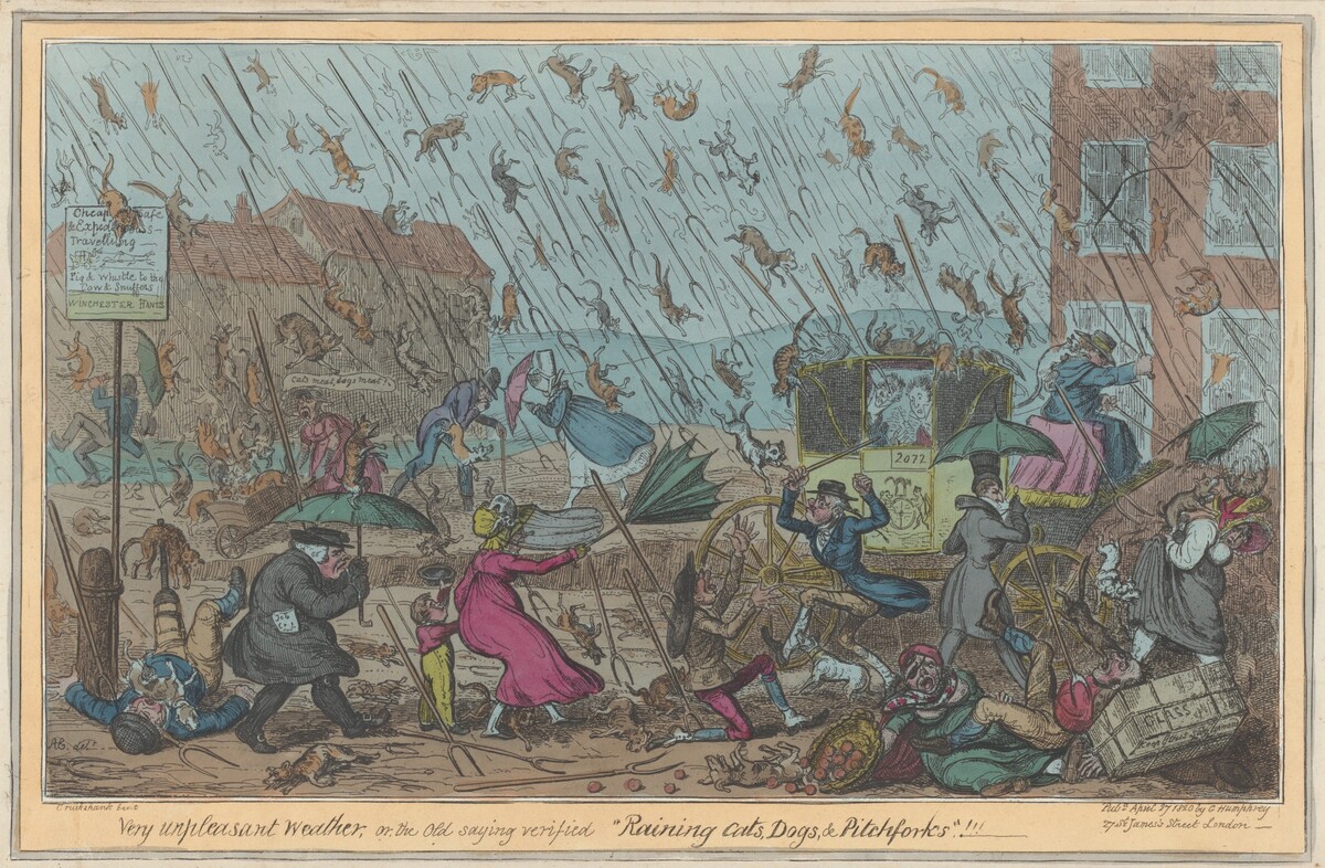 Very unpleasant weather by George Cruikshank