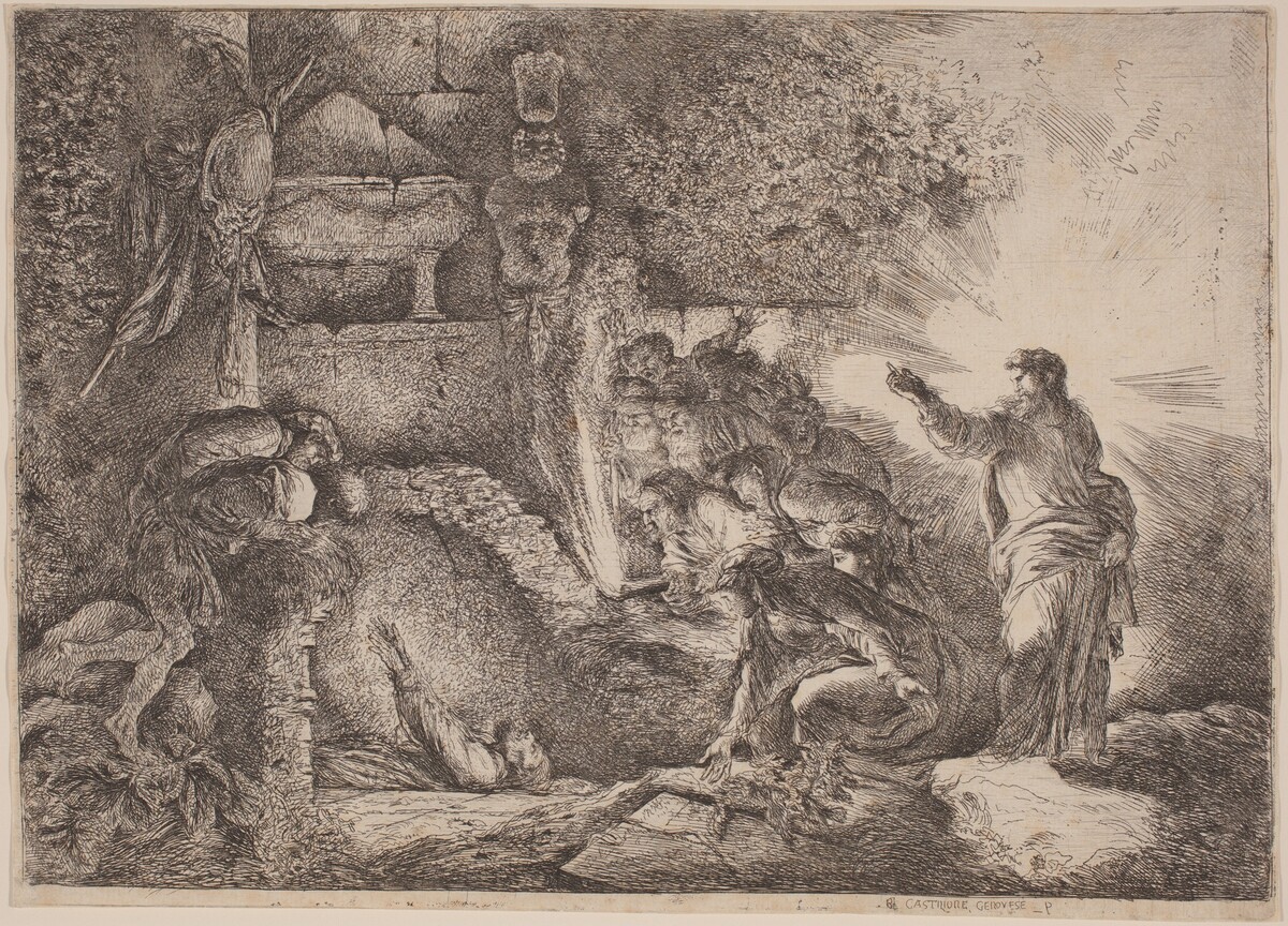 The Resurrection of Lazarus by Giovanni Benedetto Castiglione