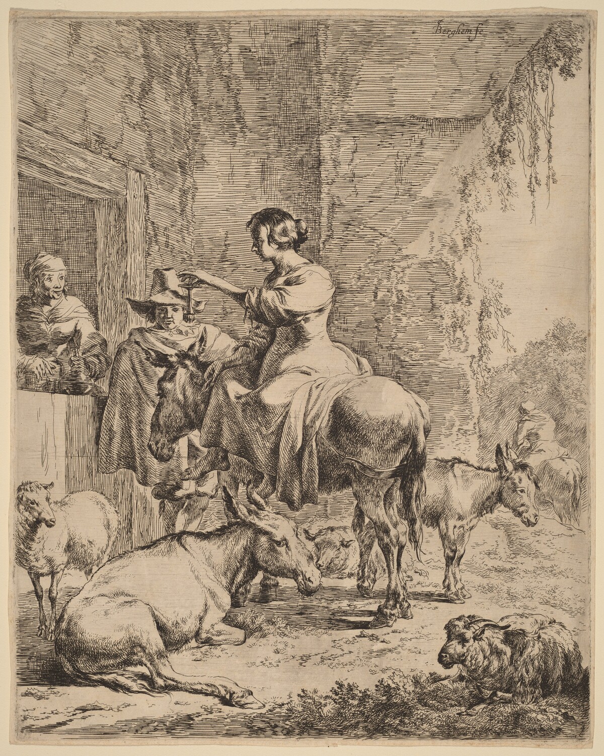 The Rest before the Inn by Nicolaes Pietersz Berchem