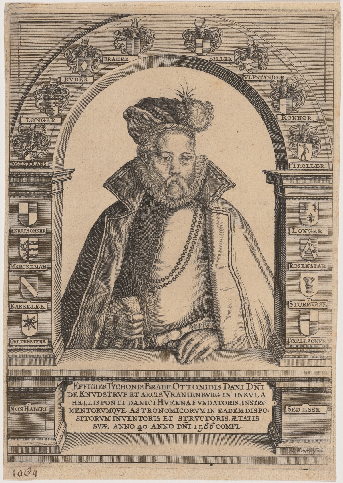 Tycho de Brahe by Jacob van Meurs after Jacques de Gheyn II