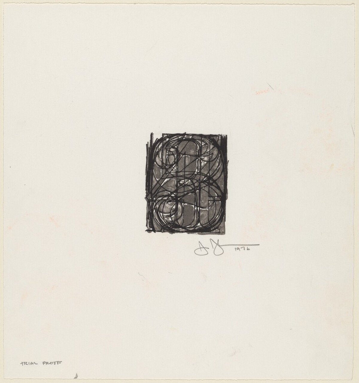Bookplate for the Friends of the Sarah Lawrence College Library [trial proof] by Jasper Johns