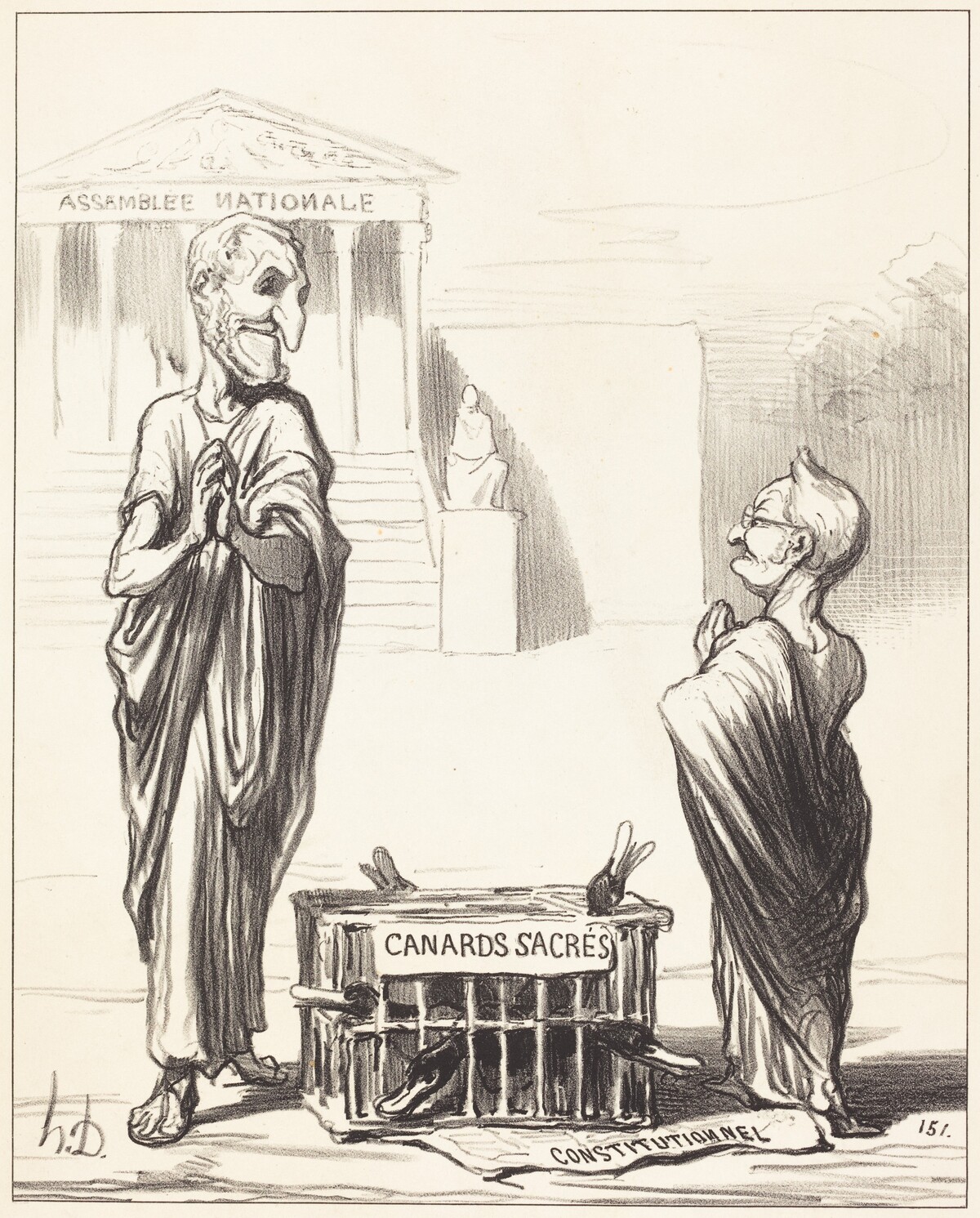Les Augures de l'Empire... by Honoré Daumier