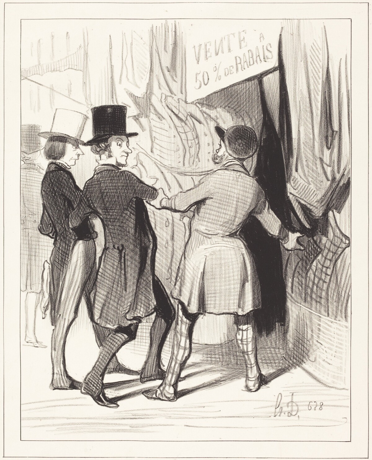 Entrez Messieurs... voici de magnifiques... by Honoré Daumier
