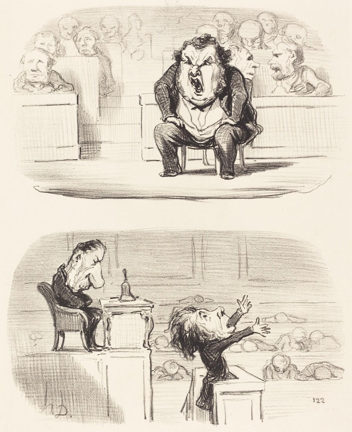 Quand un orateur ennuyeux monte a la tribune by Honoré Daumier