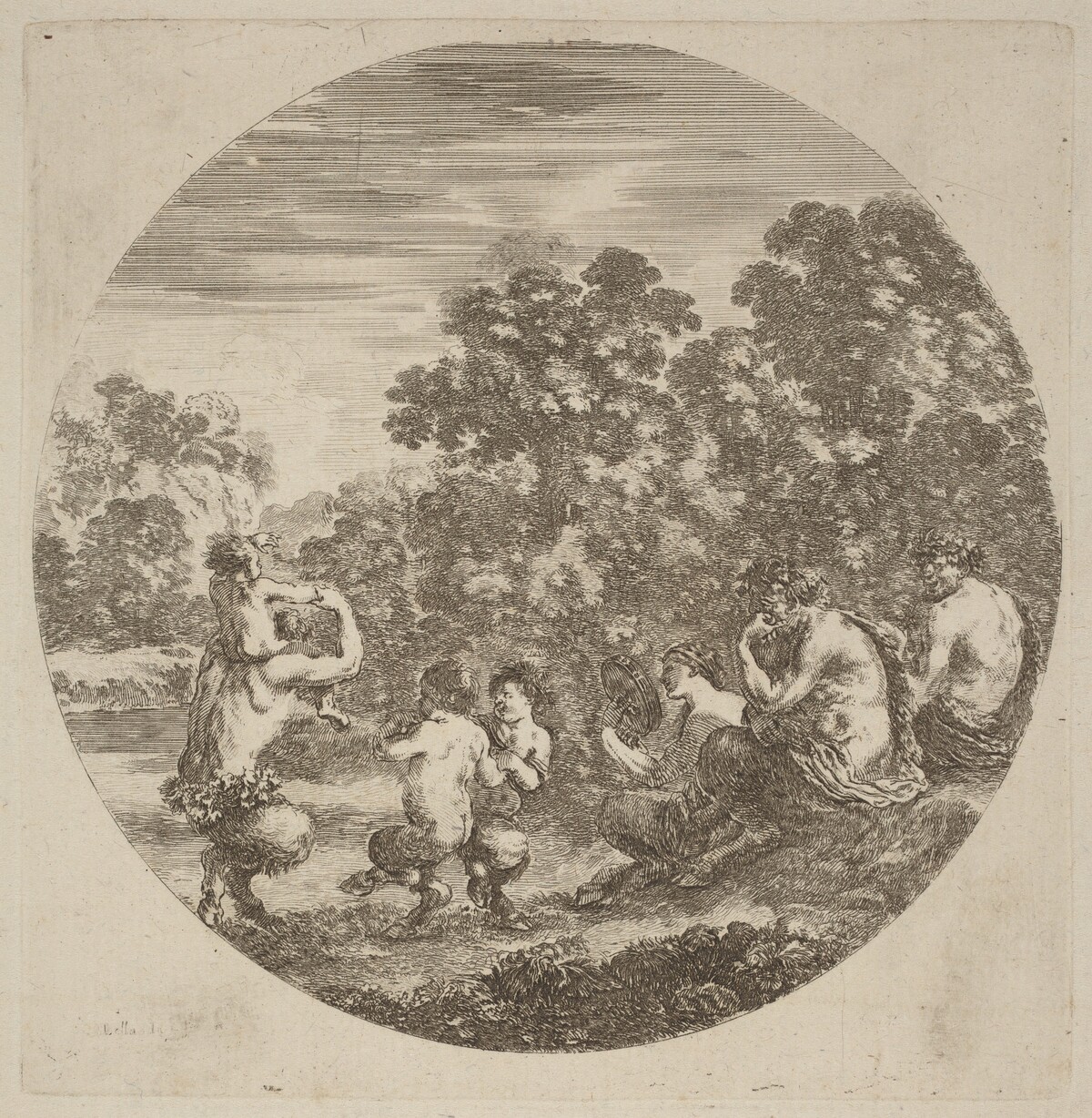 Satyrs and Faun by Stefano Della Bella