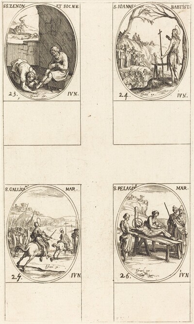 St. Zenon and Companions; St. John the Baptist; St. Gallicanus; St. Pelagius