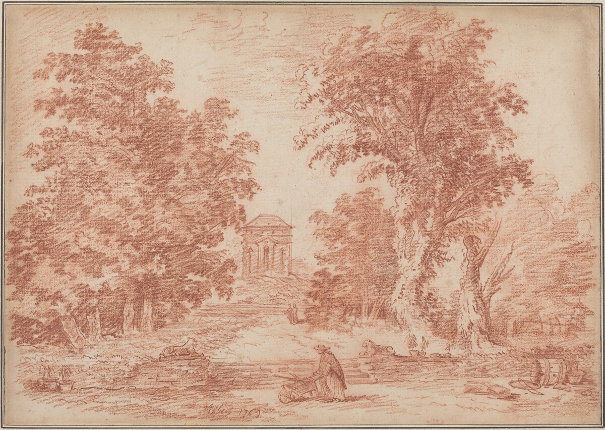 Italian Park with a Tempietto by Hubert Robert