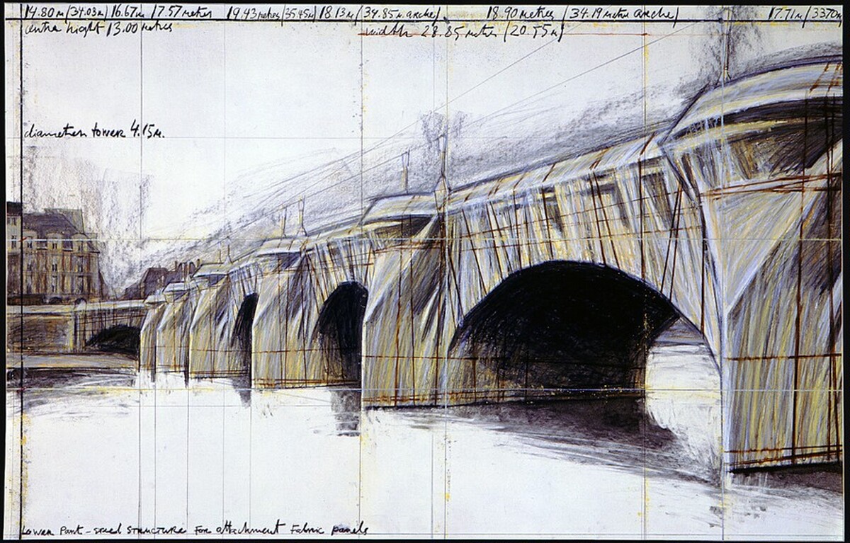The Pont Neuf Wrapped, Project for Paris [bottom panel] by Christo
