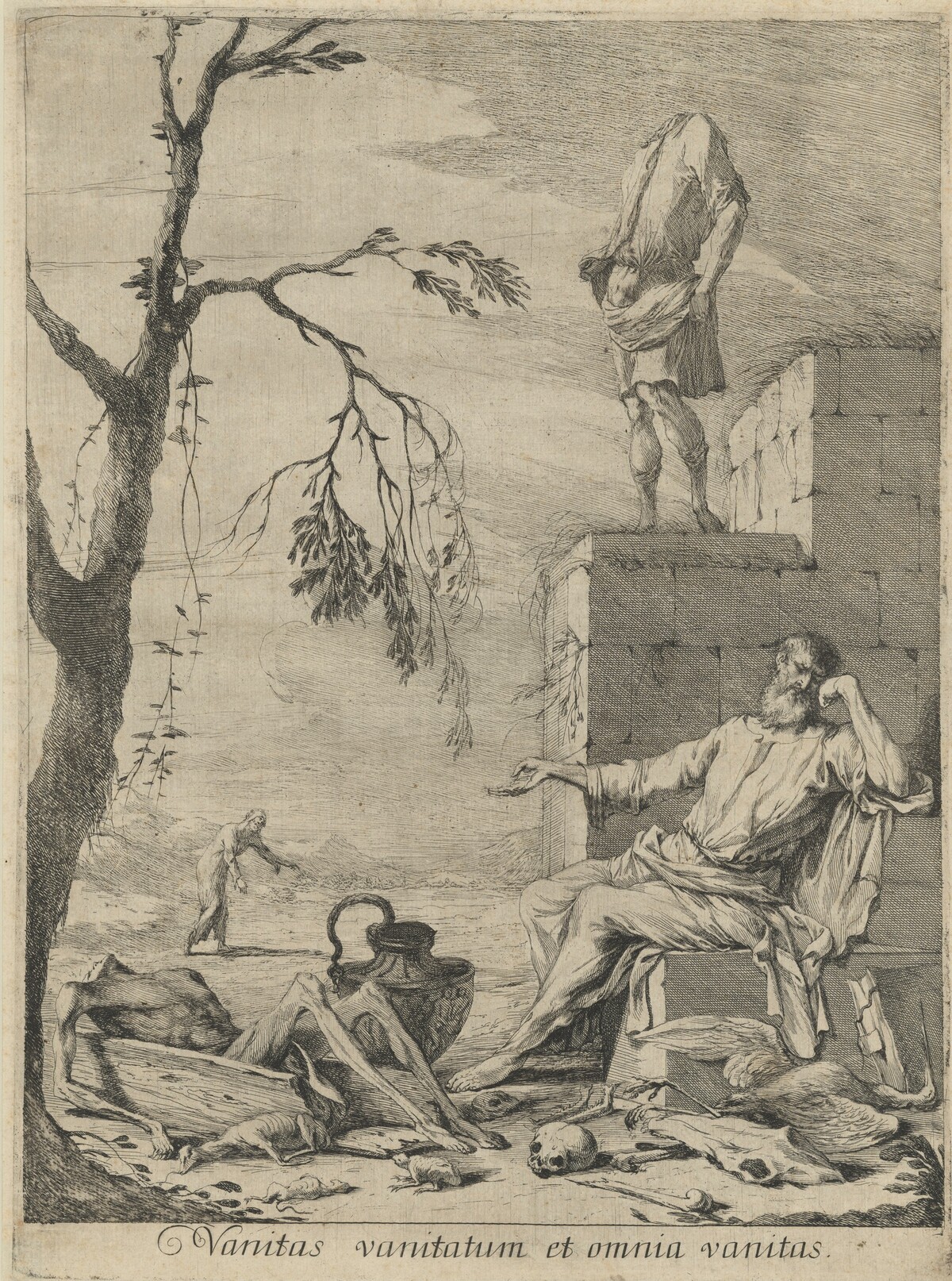 Democritus in Meditation by Gabriel Ehinger, after Johann Heinrich Schönfeld