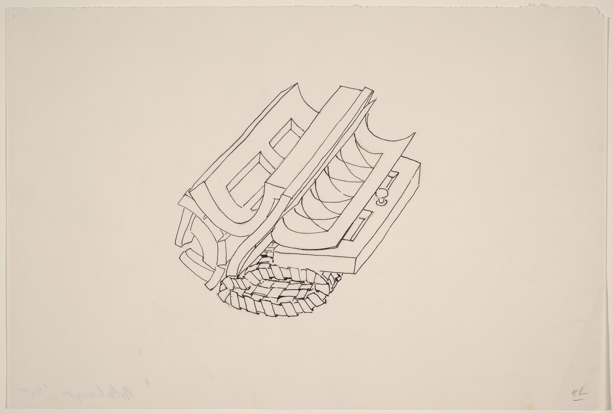 Basket, Table, Door, Window, Mirror, Rug #43 by Richard Artschwager