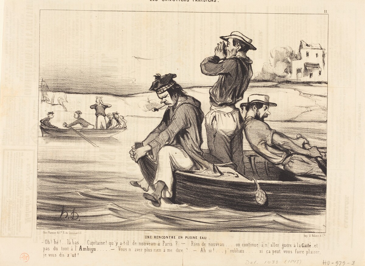 Une Rencontre en pleine eau by Honoré Daumier