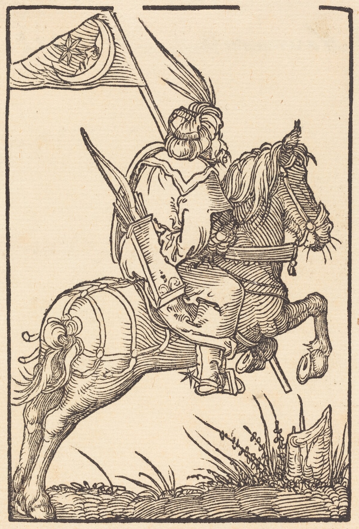 A Turkish Horseman by Attributed to Hans Springinklee