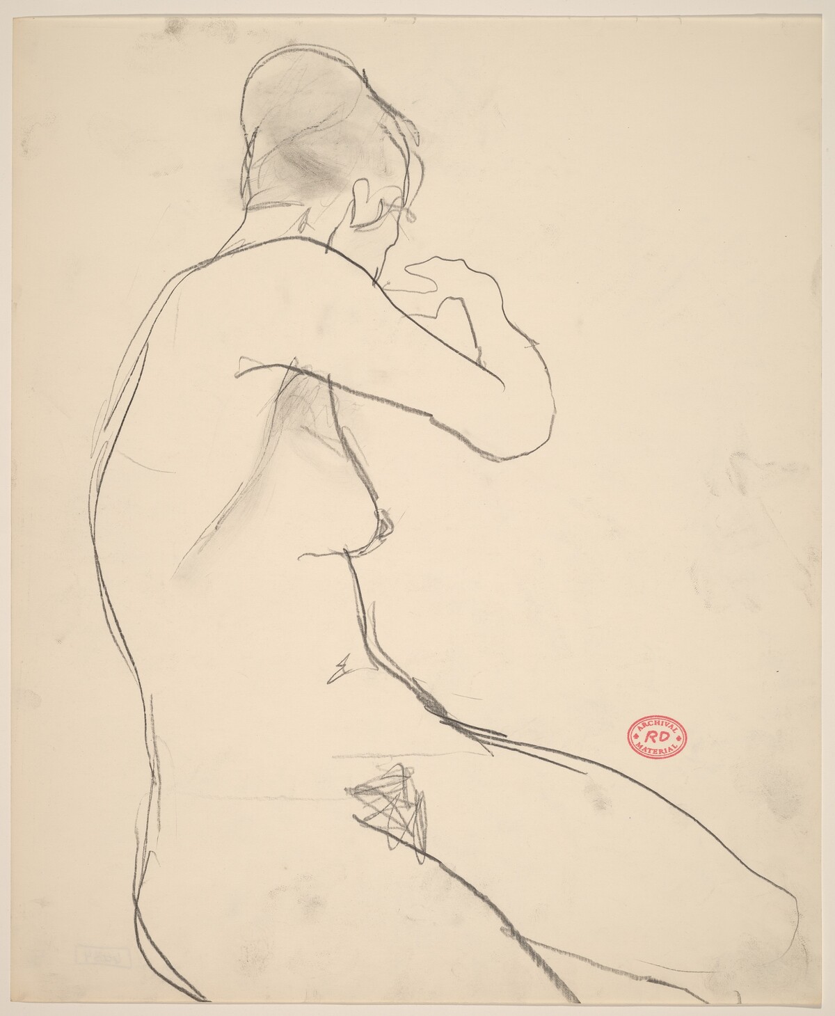 Untitled [female nude raising her right arm and turning away] by Richard Diebenkorn