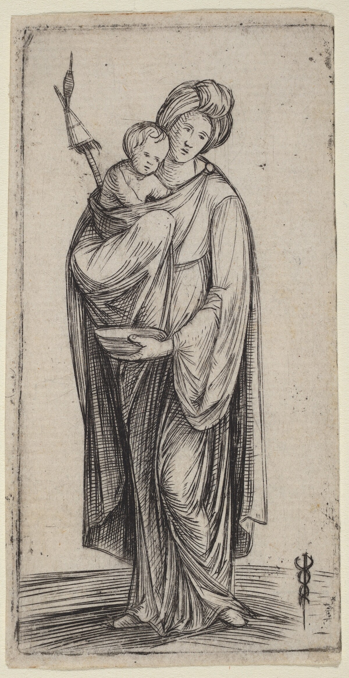 Woman and Child with Distaff by Jacopo de' Barbari