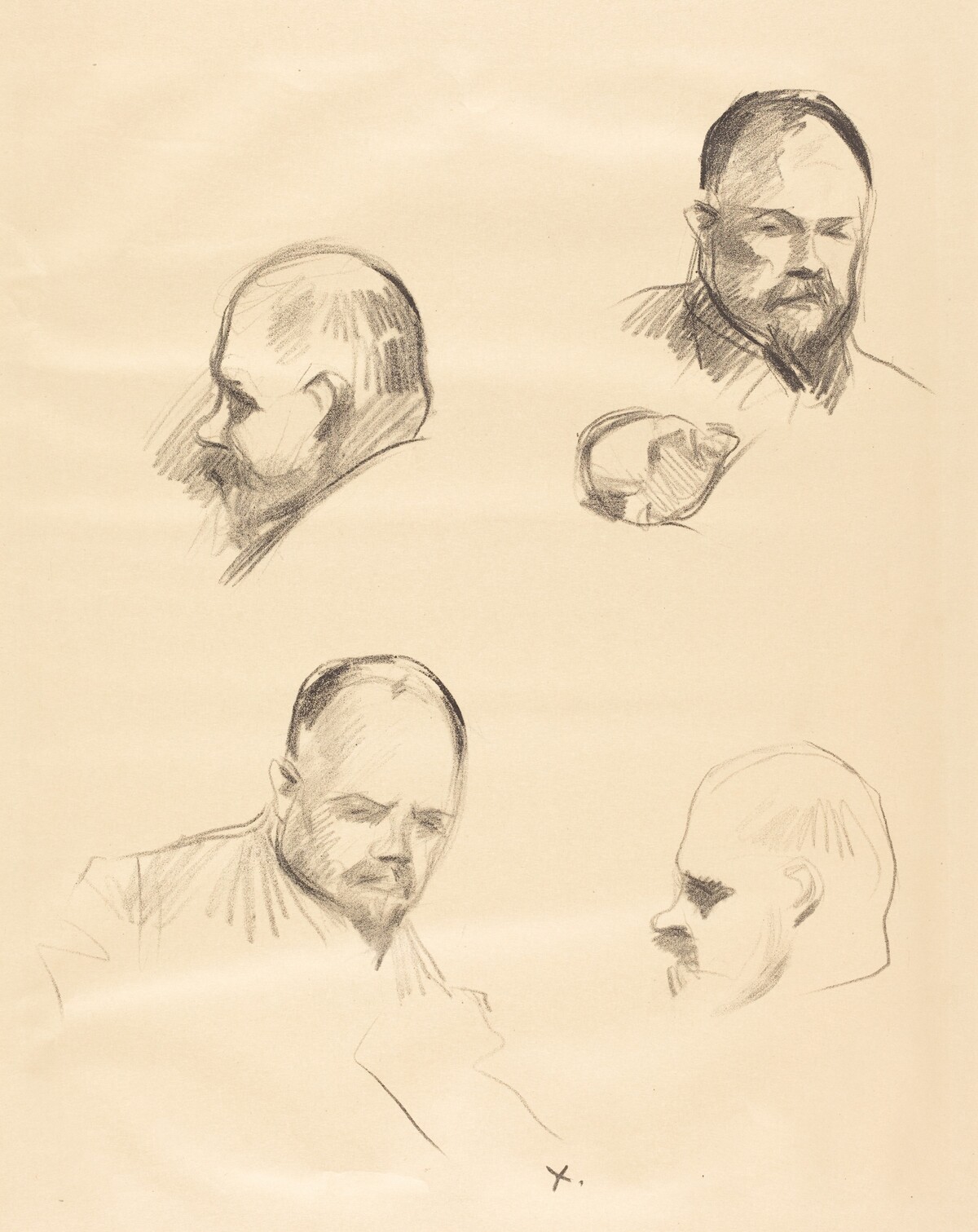 Ambroise Vollard, quatre esquisses (Ambroise Vollard, four sketches) by Jean-Louis Forain