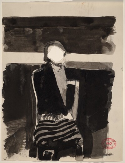 Untitled [reclining figure with cigarette and ash tray]